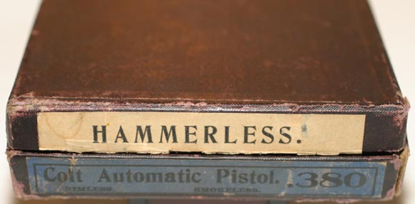 Colt Model 1908 Pocket Hammerless .380 ACP factory box for the Type III (ca. 1915)